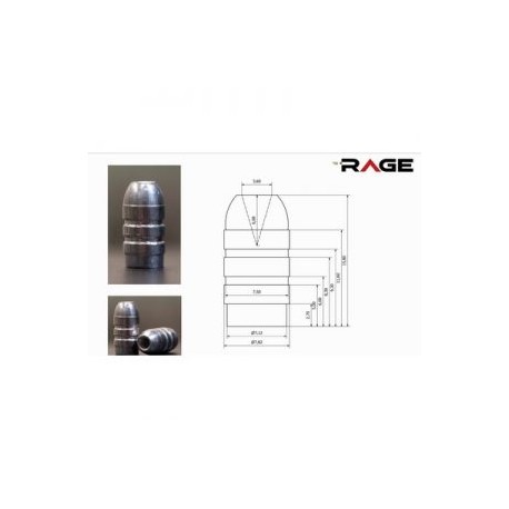 OJIVA PARA RIFLE DE AIRE CALIBRE  .308  DE 124 GRAINS MARCA RAGE